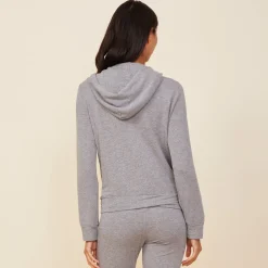 MONROW Supersoft Zip Up Dark Heather Hoody DARKHEATHER Cheap